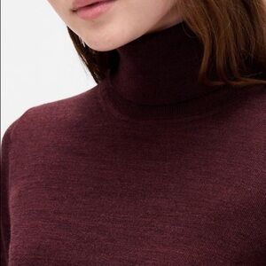 Women’s Dark Copper 100% Wool Mock Neck Sweater